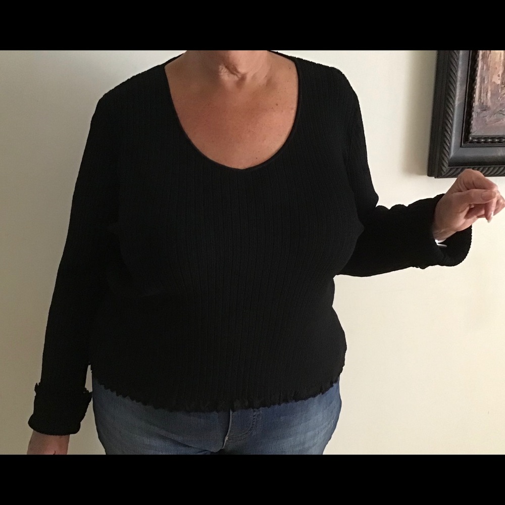 St.John Collection Tunic Sweater Black, XL,$795